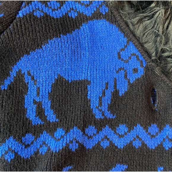 Vintage Y2K Betsey Johnson Novelty Faux Fur Shaggy Duster Sweater L Large Jacket - Picture 15 of 16